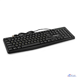 Exegate EX298364RUS  Клавиатура ExeGate Smart K120 (USB, полноразмерная, влагозащищенная, 104кл., Enter большой, длина кабеля 1,6м, черная, RTL)