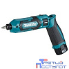Makita TD022DSE Отвертка ак(уд),{7.2В,2х1Ач Li-ion,2450об\м,25Нм,6-ти гран1\4",0.56кг,сумка,подсветка,эл регул ск}