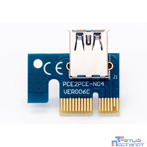 KS-is KS-346 Адаптер удлинитель райзер PCle 1x в 16х с питанием Molex