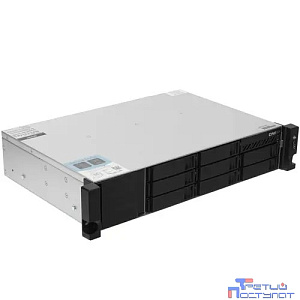 Сетевое хранилище без дисков/ SMB QNAP TS-864eU-8G NAS, 8-tray 3,5"/2,5" w/o HDD, 4-core Intel Celeron N5095 2.0-2.9 GHz, 8GB DDR4 max, 2x2.5GbE LAN, 2U Rackmount, 1x300W PSU.  W/o rail kit RAIL-B02