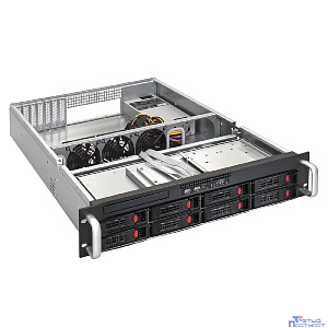 Exegate EX281289RUS Серверный корпус ExeGate Pro 2U550-HS08 <RM 19", высота 2U, глуб 550, БП 1U-500ADS, 8xHotSwap, USB>