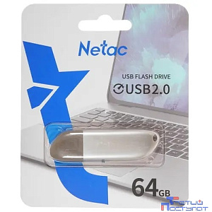 Netac USB Drive 64GB U352 <NT03U352N-064G-20PN>, USB2.0, с колпачком, металлическая