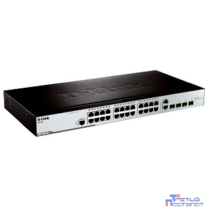 D-Link DES-3200-28_RFB/C1 Восстановленный в производственных условиях управляемый L2 коммутатор с 24 портами 10/100Base-TX, 2 портами 100/1000Base-X SFP и 2 комбо-портами 100/1000Base-T/SFP.