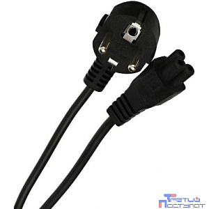 Vcom CE022-CU0.5-3M Кабель питания для ноутбуков 3-pin (угловая Евровилка) <VDE> 3G*0.5mm2 VCOM <CE022-CU0.5-3>, 3m