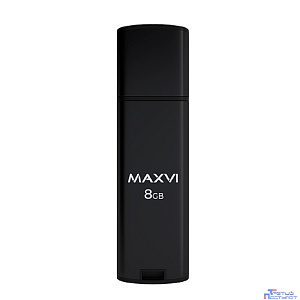 Maxvi USB Drive 8GB MP2 black, монолит с колпачком, ABS пластик + металл, USB 2.0 FD8GBUSB20C10MP2