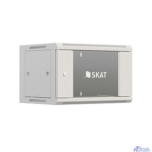 БАСТИОН SKAT TB-9W660GF-G Шкаф настенный телекоммуникационный 9U 600х600х500мм, дверь стеклянная {4420} {1.5 года гарантия}