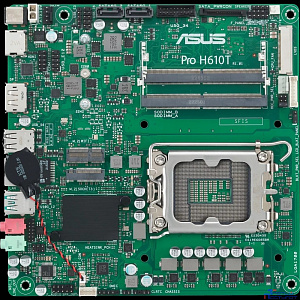 Материнская плата mini-ITX ASUS PRO H610T-CSM (LGA1700, H610, 2*DDR5 (5600), 2*SATA 6G, M.2, Glan, HDMI, DP, 2*USB 3.2, 2*USB 2.0)