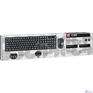 Defender Клавиатура + мышь C-915 RU  Black USB [45915] {Беспроводной набор, полноразмерный}