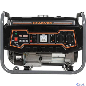 Генератор CARVER PPG- 3600А бензин [01.020.00011] { (LT-168F-1, 2,5/2,8кВт, 220В, бак15л)(16шт/пал) }