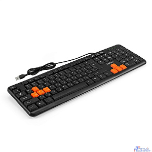 Exegate EX264080RUS Клавиатура Exegate LY-403, <USB, черная, 105кл, Enter большой, 8 красных клавиш> Color box