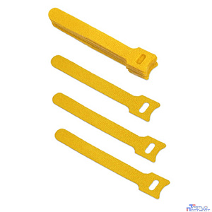 Cabeus CLAMP-125-YL Хомут для кабеля, липучка с мягкой застежкой, 125x14 мм, желтый (10 шт.)
