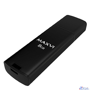 Maxvi USB Drive 8GB MP2 black, монолит с колпачком, ABS пластик + металл, USB 2.0 FD8GBUSB20C10MP2