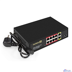 Exegate EX299028RUS Коммутатор неуправляемый ExeGate EDGS-1082D.8PoE-120  21,79W (10-портовый: 8 портов UTP 10/100 Base-Tx с поддержкой IEEE 802.3af (PoE), мощность PoE: 15,4W, суммарно 120W, 2 порта