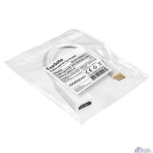 Exegate EX294721RUS Кабель-адаптер Type C-HDMI ExeGate EX-CM-HDMI2F-0.1 (USB Type C/19F, 4K@120HZ 8K@ 30Hz, 0,1м)