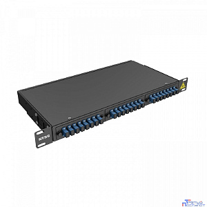 NTSS Кросс 19" NTSS PREMIUM, предсобранный 1U, 4 порта SC/UPC, 9/125 мкм, (сплайс, пигтейлы, кдзс, планки, адаптеры), черный, RAL9005 NTSS-RFOB-PM-1U-4-SC/U-9-SP1.5G1A-BL
