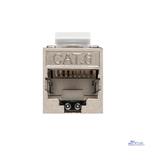Exegate EX297344RUS Модуль-вставка Keystone Jack RJ-45 ExeGate KJ-8P8C-SH-C6-180-TL (Кат.6, экранированная, 180 градусов, IDC Toolless (без инструмента))