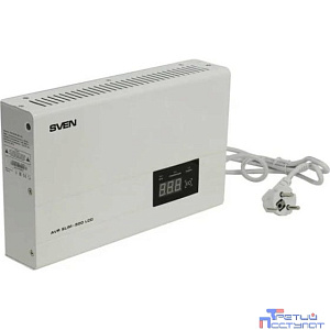 SVEN Стабилизатор напряжения AVR SLIM-500 LCD белый