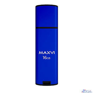 Maxvi USB Drive 16GB MP2 blue, монолит с колпачком, ABS пластик + металл, USB 2.0