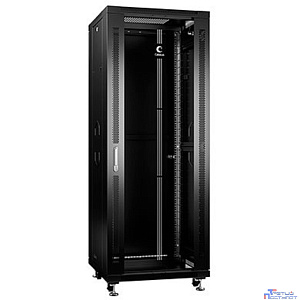 Cabeus SH-05C-32U60/100-BK Шкаф монтажный телекоммуникационный 19" напольный для распределительного и серверного оборудования 32U 600x1000x1610mm передняя стеклянная и задняя сплошная металлическая дв