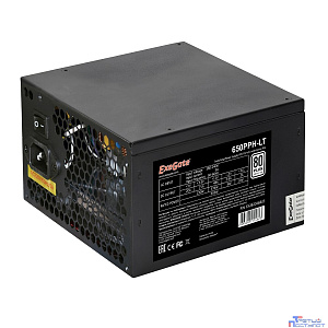 ExeGate EX282046RUS-OEM 80 PLUS® 650PPH-LT-OEM (ATX, APFC, КПД 82% (80 PLUS), 12cm fan, 24pin, (4+4)pin, PCIe, 5xSATA, 3xIDE, black, RTL)