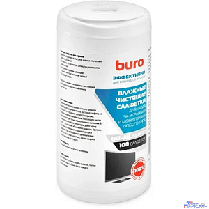 Салфетки для экранов мониторов/плазменных/ЖК телевизоров/ноутбуков BURO BU-All_screen туба 100 шт влажных [379608]