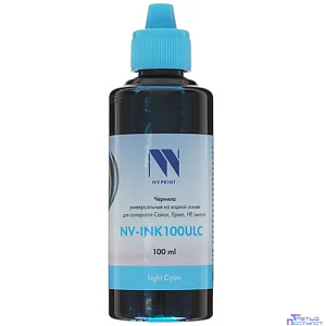 Чернила NV PRINT универсальные на водной основе NV-INK100ULC для аппаратов canon/Epson/НР/Lexmark (100 ml) Light Cyan совместимые