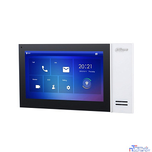 DAHUA DHI-VTH2421FW-P Монитор видеодомофона IP 7 дюймовый, белый, ёмкостной сенсорный экран, встроенная карта памяти до 8Гб, питание DC 12В/PoE