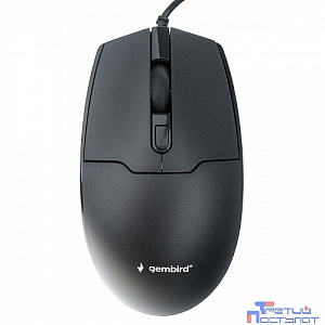 Gembird MOP-430 черный, USB, {проводной, 3кл+колесо-кнопка, 1000/1600 DPI, 1,5 м}