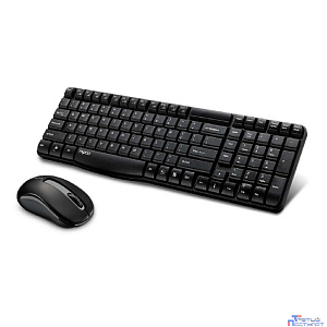 Клавиатура + мышь Rapoo X1800S клав:черный мышь:черный USB беспроводная