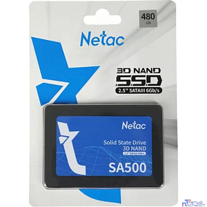 Накопитель SSD Netac SATA III 480GB SA500 2,5" TLC Retail (NT01SA500-480-S3X)