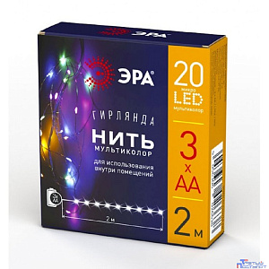 ЭРА Б0041983 ENIN-2M Гирлянда LED Нить 2 м мультиколор, АА, IP20