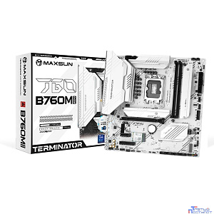 MAXSUN MS-Terminator B760M GKD5 ICE (Socket 1700, mATX, 2*DDR5(96Gb), DP/HDMI, 3*SATA3, 4*M.2, 1*PCIEx16/1*PCIEx4, 6*USB2.0, 2*USB 3.2, LAN 1*2.5G, ARGB, white, RTL)