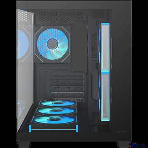 Корпус XASTRA QW500M 6ARGB-C10-UC Black mATX/Aquarium/Screewless/ 6x120mm ARGB PWM FM fans/Argb+PWM HUB 10port/Type-C/ QW500M-6FM12A-C10-UC