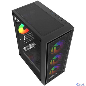 Powercase Mistral EA16, Tempered Glass, 4x 120mm FRGB Fan, чёрный, ATX  (CMAEA16-L4)