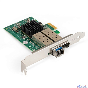 Exegate EX298938RUS Комплект: Сетевой адаптер SFP ExeGate EXE-82576-F2 + Трансивер Single-Mode до 20км ExeGate EXT-1G-SM1310-LC2-20KM (EX296229RUS: PCI-E x1 v2.0, порты 2x SFP (10/100/1000Mb/s), Gigab