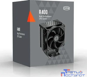 PCCooler R400 BK S115X/1200/1700/AM4/AM5 (TDP 180W, 90mm , 4 тепловые трубки 6мм, 650-2200RPM, 28,3dBa)