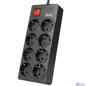 Filum Сетевой фильтр FL-SP8-3.0M-16, 4000 Вт., 8 розеток, шнур 3.0 м., черный {00-01095526}