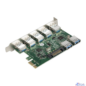 Exegate EX283717RUS Контроллер EXE-317 PCI-E 2.0, 5*USB3.0 ext + 2*USB3.0 int, разъем доп.питания (OEM)
