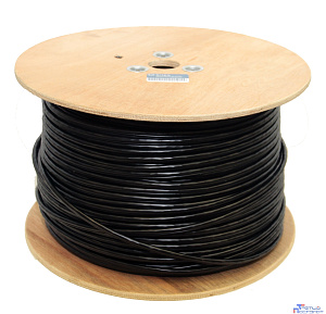 5bites Кабель US5505-305CPE-M витая пара UTP/SOLID/5E/24AWG/COPPER/PE+PVC/BLACK/OUTDOOR/MESSENGER/DRUM/305M