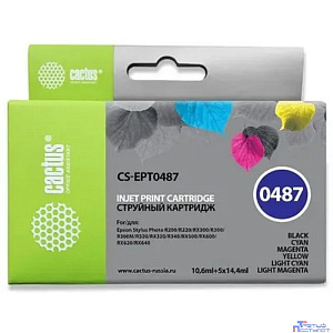 CACTUS CS-EPT0487 Картридж струйный цветной R200/R220/R300/R320/R340/RX500/RX600/RX620/RX640 (6 цветов)