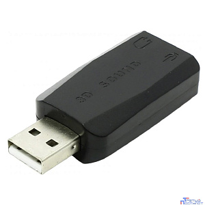 ORIENT Адаптер AU-01N, USB to Audio, 2 x jack 3.5 mm для подключения гарнитуры к порту USB, черный
