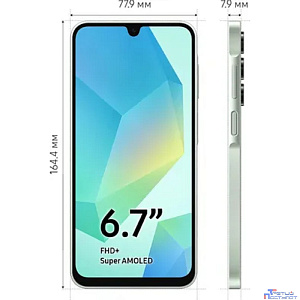 Смартфон Samsung SM-A165F Galaxy A16 128Gb 4Gb мятный моноблок 3G 4G 2Sim 6.7" 1080x2340 Android 14 50Mpix 802.11 a/b/g/n/ac NFC GPS GSM900/1800 GSM1900 microSD max1024Gb