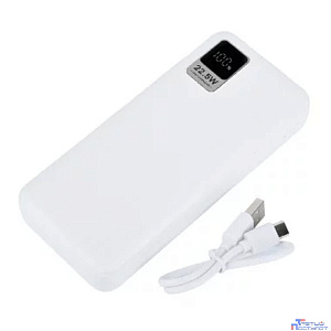 Perfeo Powerbank WATERFALL 20000 mAh/LED дисплей/PD + QC 3.0/Type-C/2 USB/Выход: 5A, max 22.5WWhite (PF_E1470)
