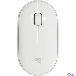910-005716/910-005541 Мышь Logitech Pebble M350 белый оптическая (1000dpi) silent беспроводная BT USB для ноутбука (3but)