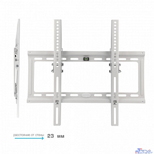 Kromax IDEAL-4 new white, наст. для TV 22"-65", max 50 кг, 1 ст св., нак. 0°-10°, от ст. 23 мм, max VESA 400x400 мм.