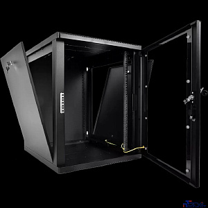 ЦМО Шкаф телекоммуникационный настенный разборный 15U (600 x 650) съемные стенки, дверь стекло, цвет черный (ШРН-М-15.650-9005)
