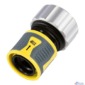 Rexant (62-0307-F) Коннектор для шланга, быстросъемный, 3/4", с аквастопом с зажимной шайбок из цинка