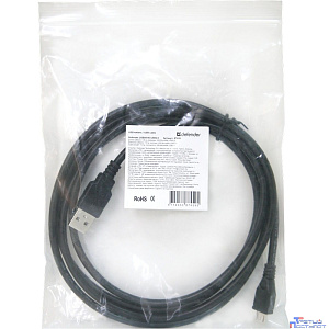 Defender USB08-06 USB 2.0 кабель для соед. USB 2.0 AM-MicroBM,1.8м, PolyBag   (87459)