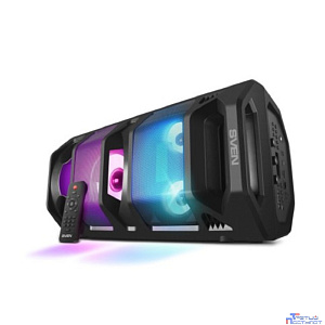 Портативная акустика 2.0 Sven PS-670 SV-020170 черная, 2x32.5 Вт (RMS), BT, FM, USB, microSD, LED-дисплей, пульт
