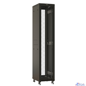Шкаф серверный Hyperline (TTBR-4261-DD-RAL9004) напольный 42U 600x1000мм пер.дв.перфор. задн.дв.перфор. 2 бок.пан. направл.под закл.гайки 800кг черный 910мм 2055мм IP20 сталь
